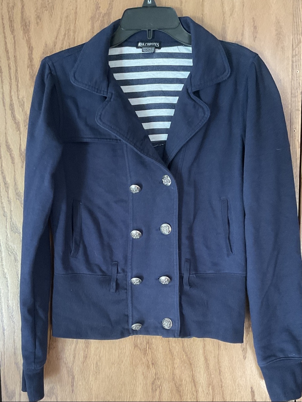 Miss Chievous Navy Double-Breasted Pea Coat